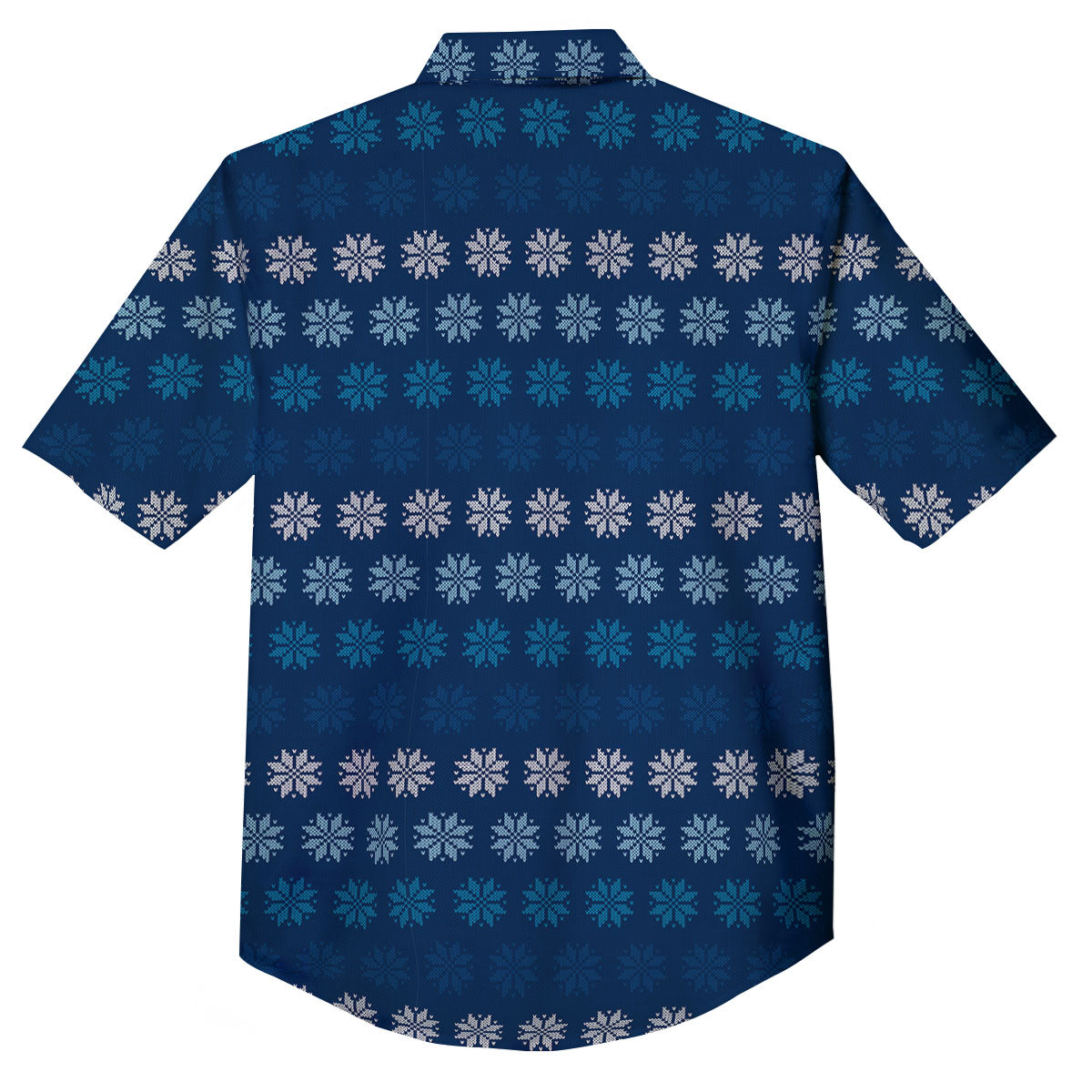 Knitted Snowflakes Print Pattern Button Up Shirt-grizzshop