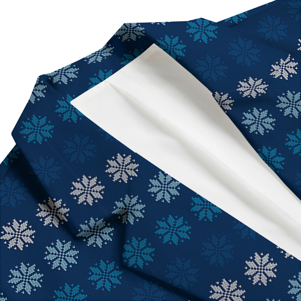 Knitted Snowflakes Print Pattern Men's Blazer-grizzshop