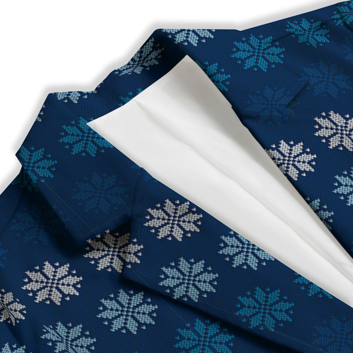 Knitted Snowflakes Print Pattern Women's Blazer-grizzshop