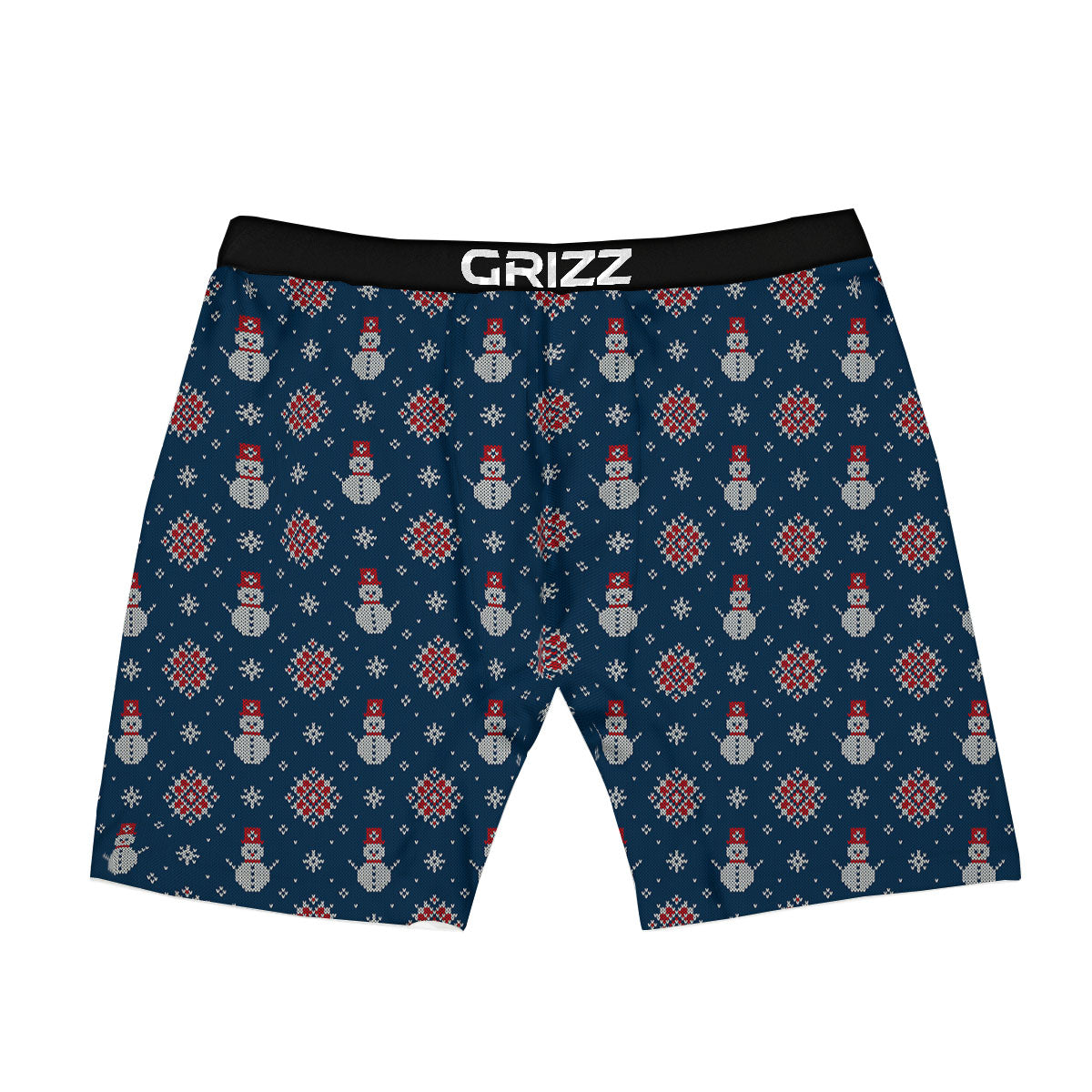 Knitted Snowman Print Pattern Boxer Briefs-grizzshop
