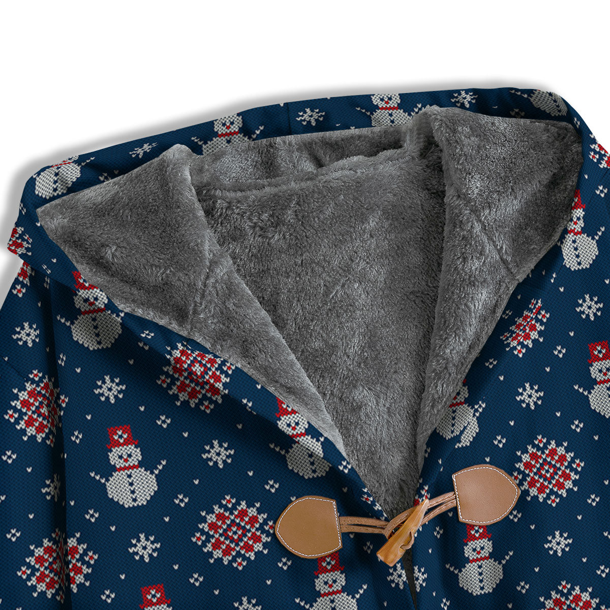 Knitted Snowman Print Pattern Men's Windbreaker Jacket-grizzshop