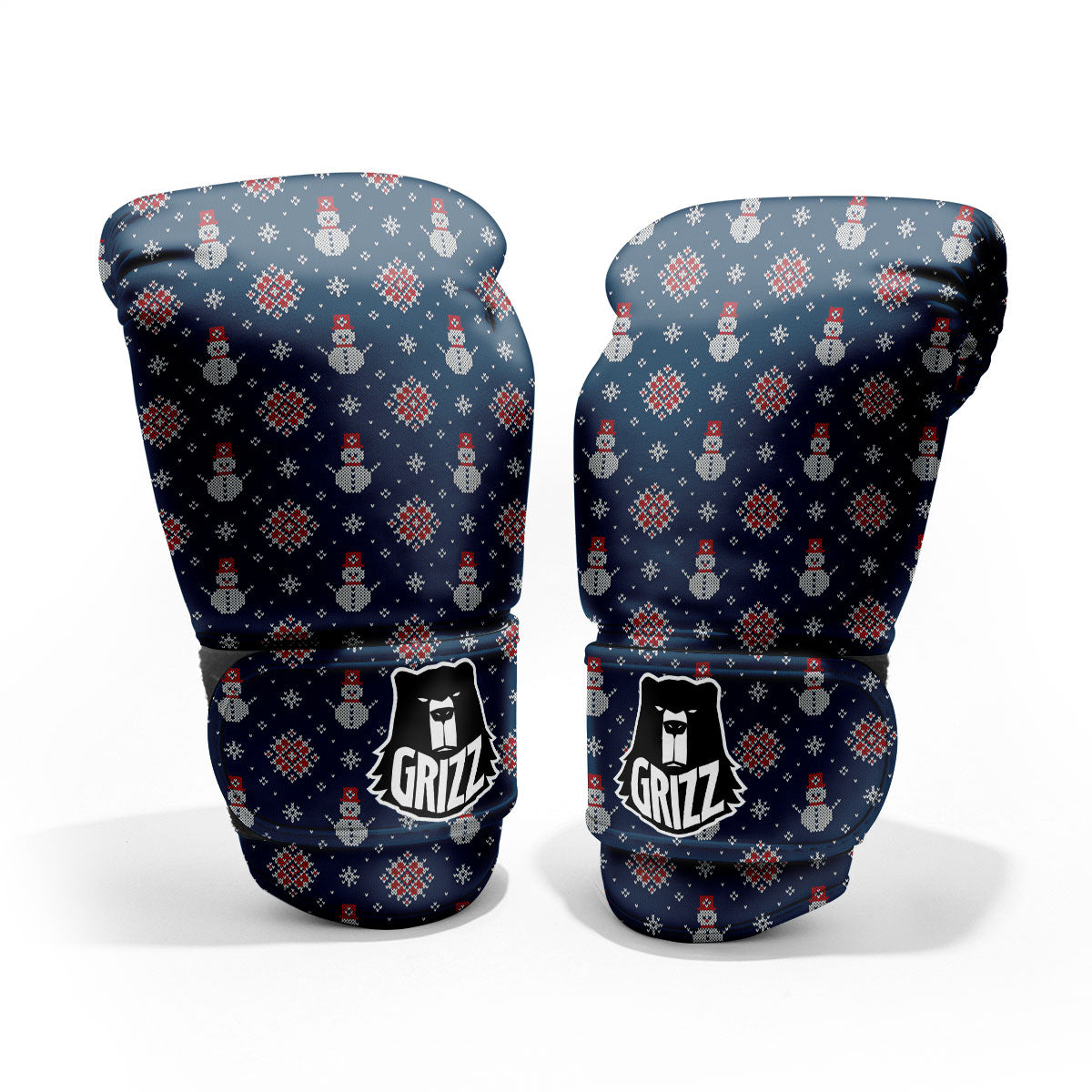 Knitted Snowman Print Pattern Pro Boxing Glove