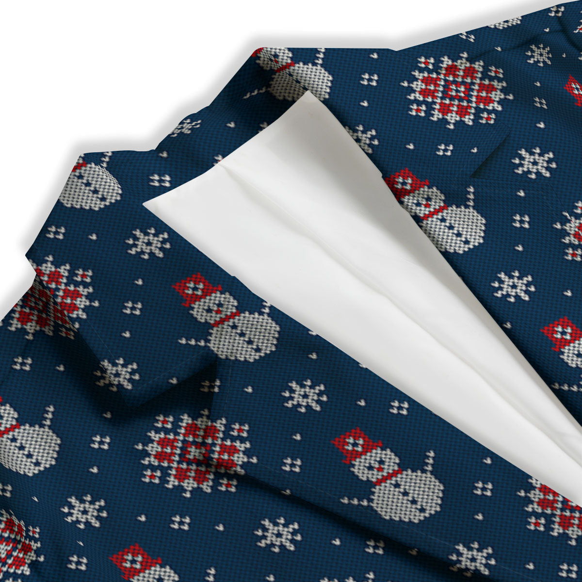 Knitted Snowman Print Pattern Women's Blazer-grizzshop