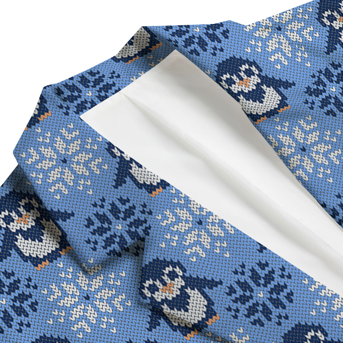 Knitted Snowy Penguin Print Pattern Men's Blazer-grizzshop