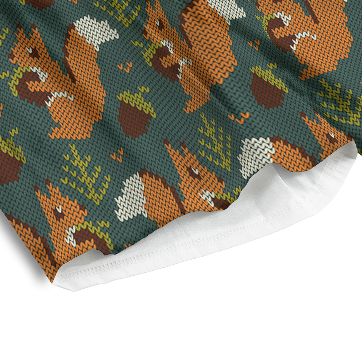 Knitted Squirrel Print Pattern Men's Athletic Shorts