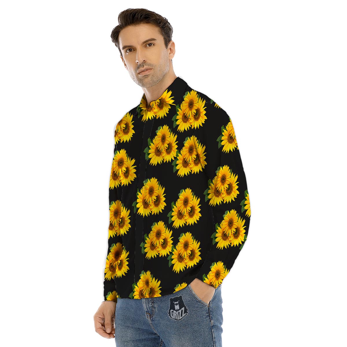 Knitted Squirrel Print Pattern Men's Dress Shirts-grizzshop