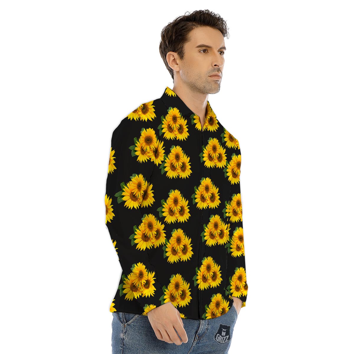 Knitted Squirrel Print Pattern Men's Dress Shirts-grizzshop