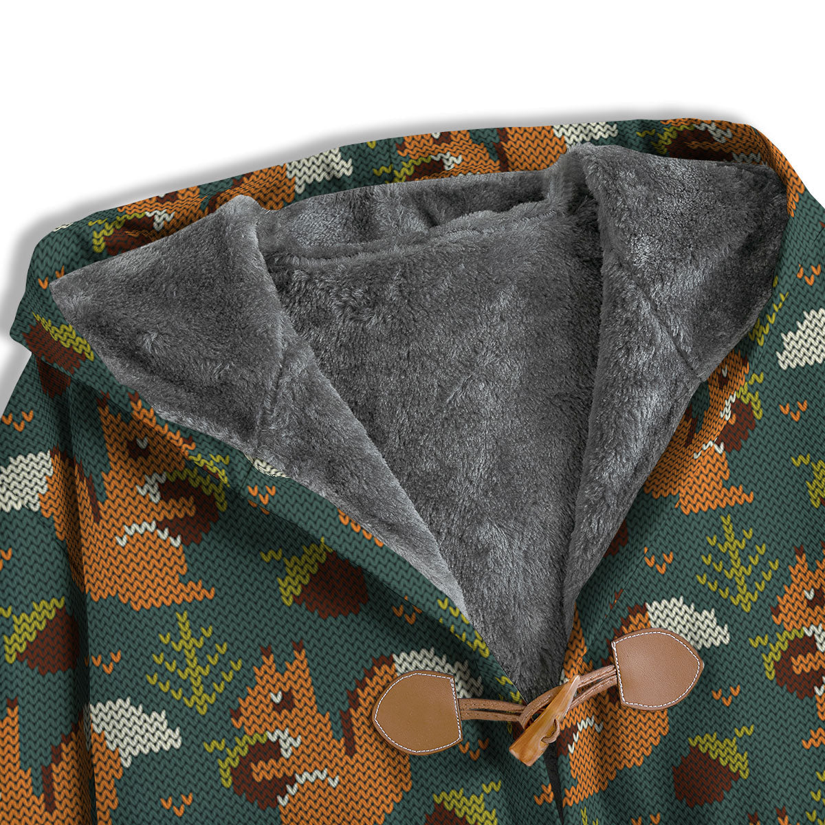 Knitted Squirrel Print Pattern Men's Windbreaker Jacket-grizzshop