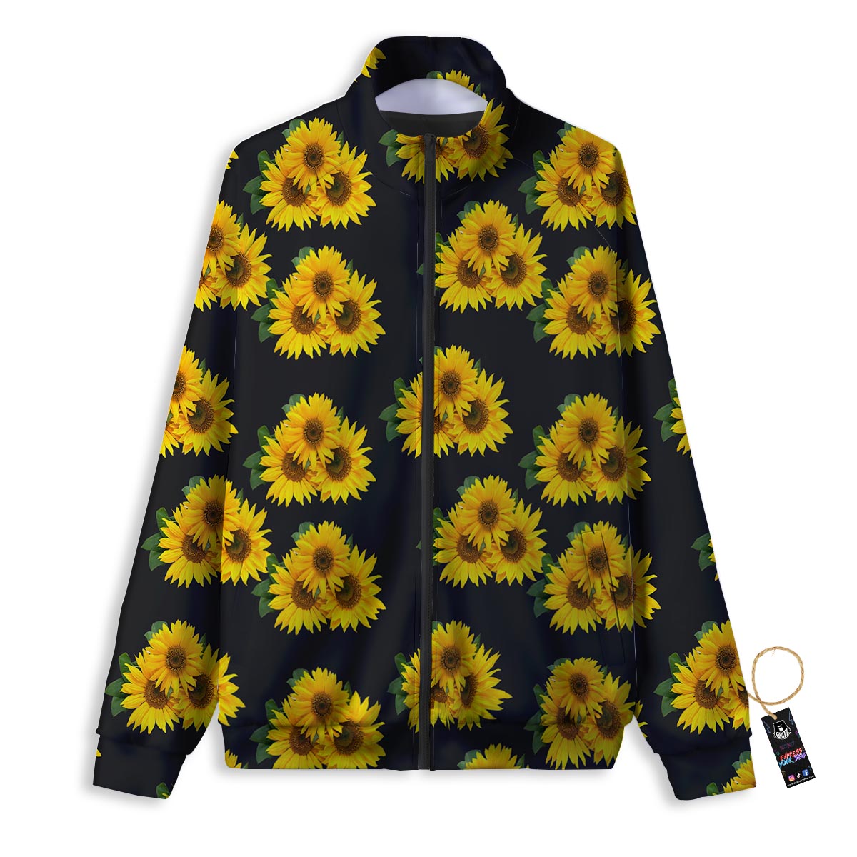 Knitted Squirrel Print Pattern Track Jacket-grizzshop