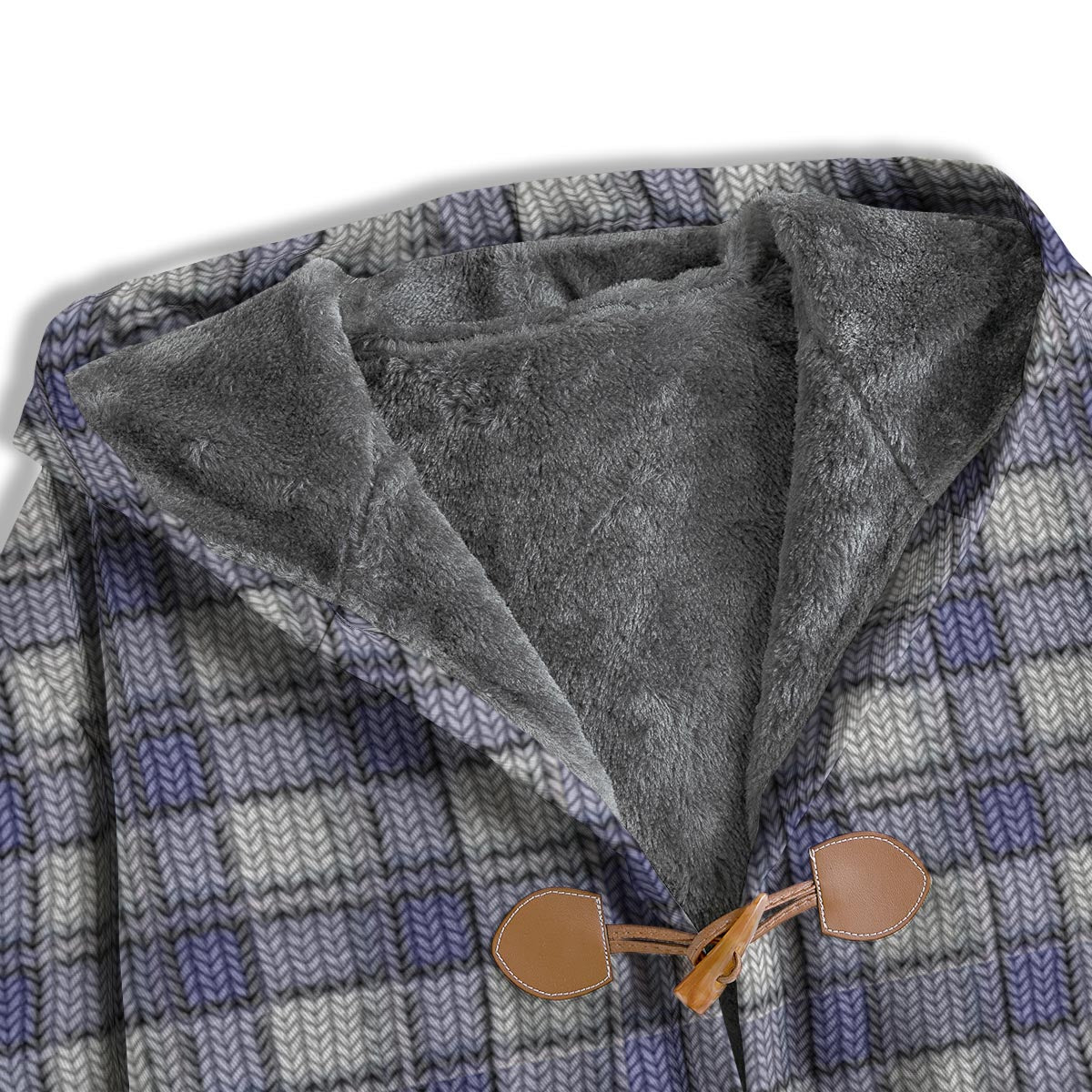 Knitted Tartan Print Pattern Men's Windbreaker Jacket-grizzshop
