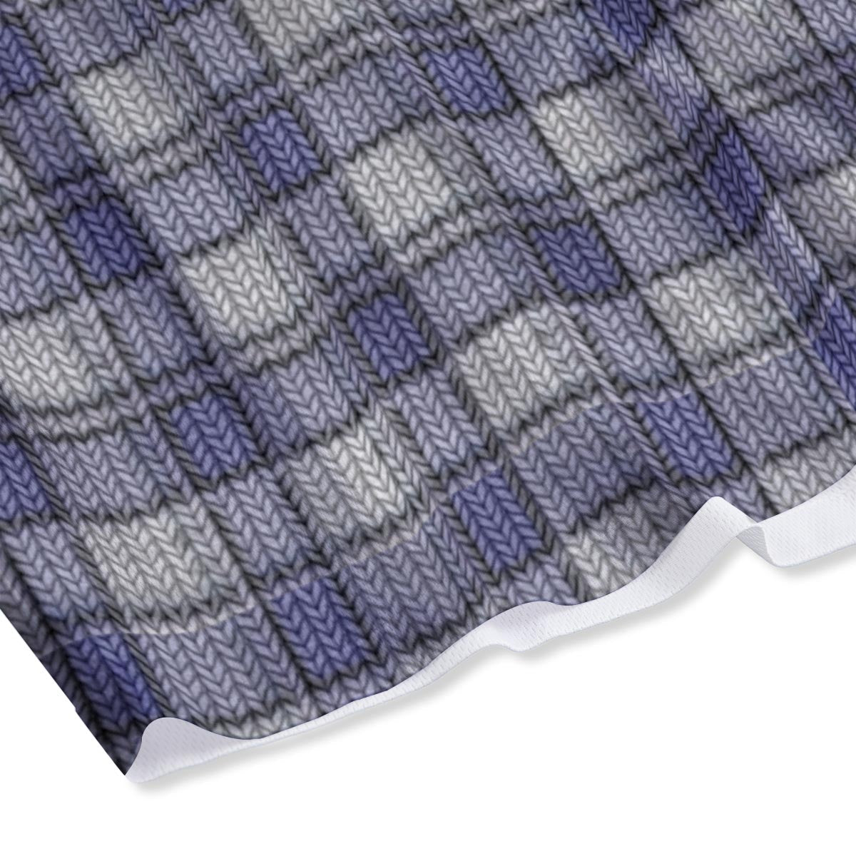 Knitted Tartan Print Pattern Mesh Shorts