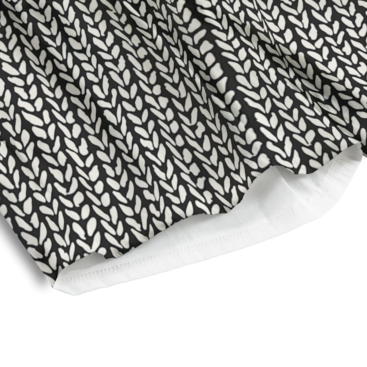 Knitted Texture White And Black Print Pattern Men's Athletic Shorts
