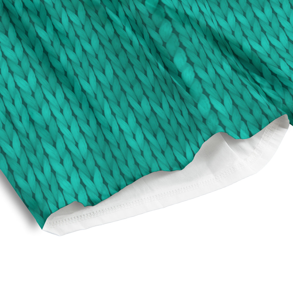 Knitted Turquoise Print Pattern Men's Athletic Shorts