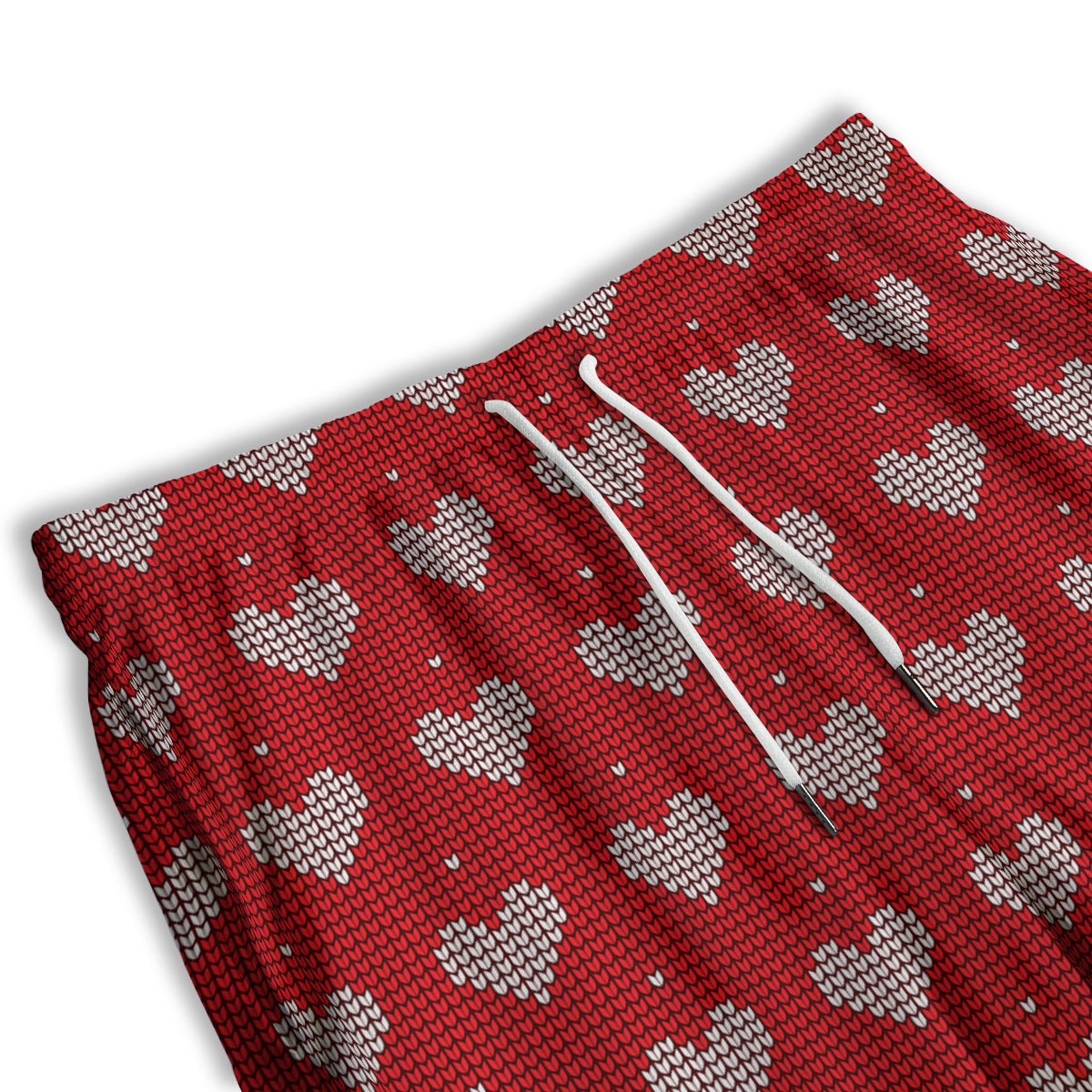 Knitted Valentine's Day Print Pattern Men's Athletic Shorts