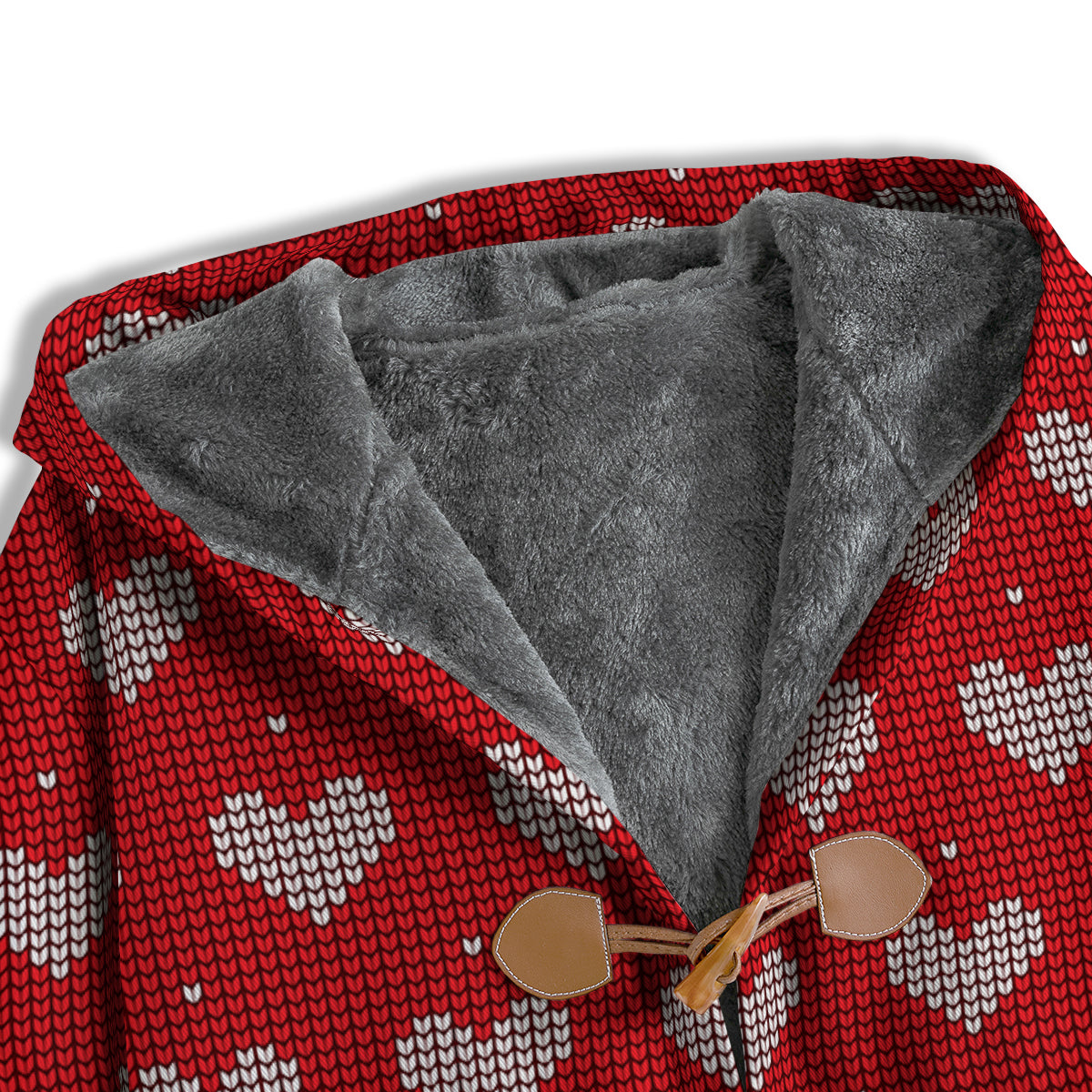 Knitted Valentine's Day Print Pattern Men's Windbreaker Jacket-grizzshop