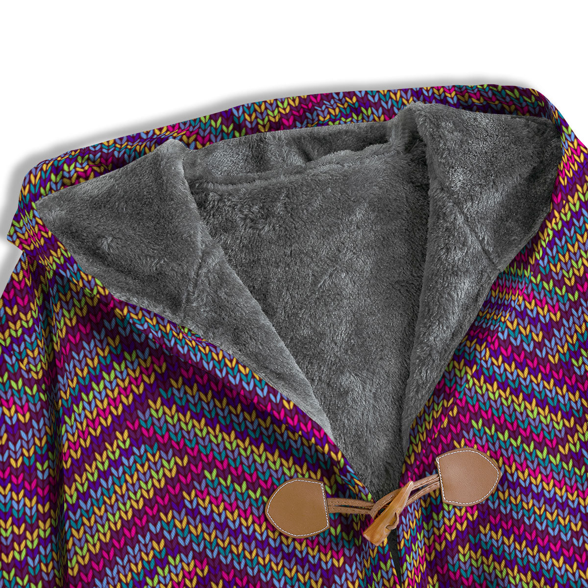 Knitted Vintage Print Pattern Men's Windbreaker Jacket-grizzshop