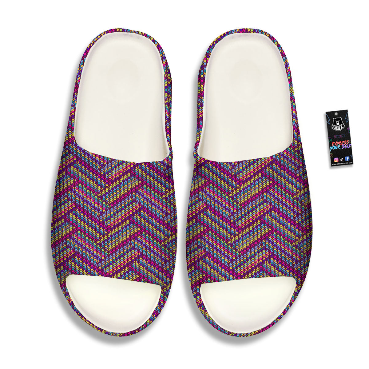 Knitted Vintage Print Pattern Sandals-grizzshop