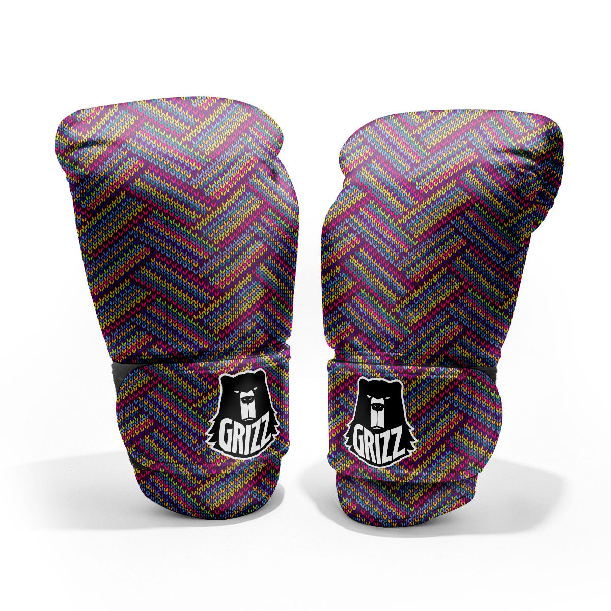 Knitted Vintage Print Pattern Pro Boxing Glove