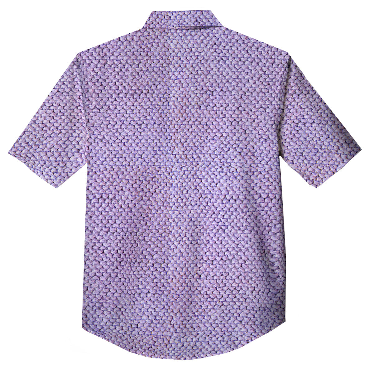 Knitted Violet Print Pattern Button Up Shirt-grizzshop