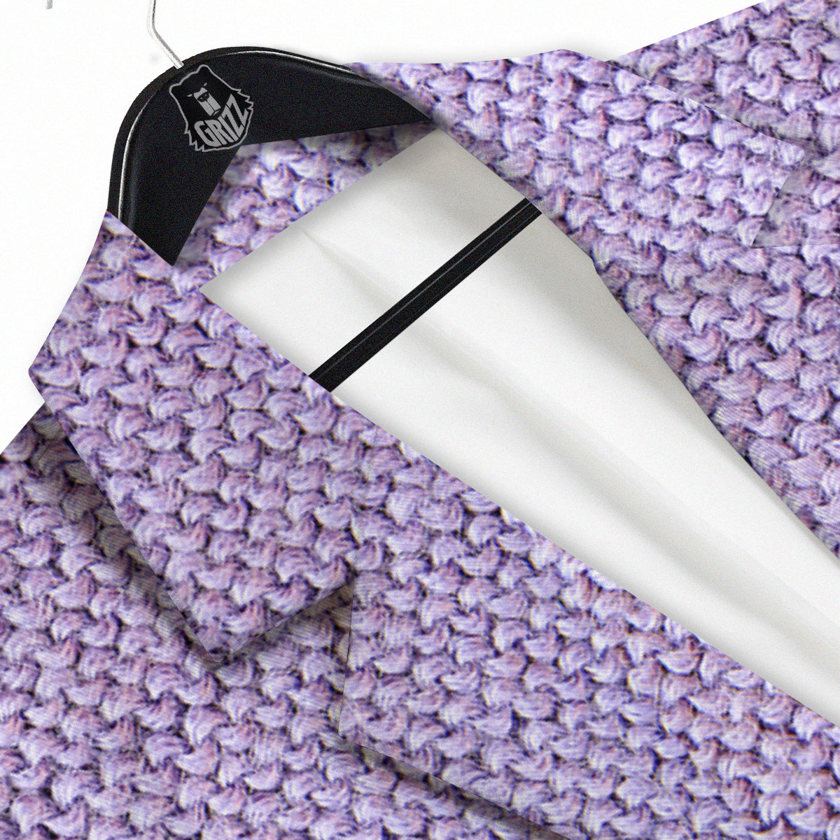 Knitted Violet Print Pattern Men's Sport Coat-grizzshop