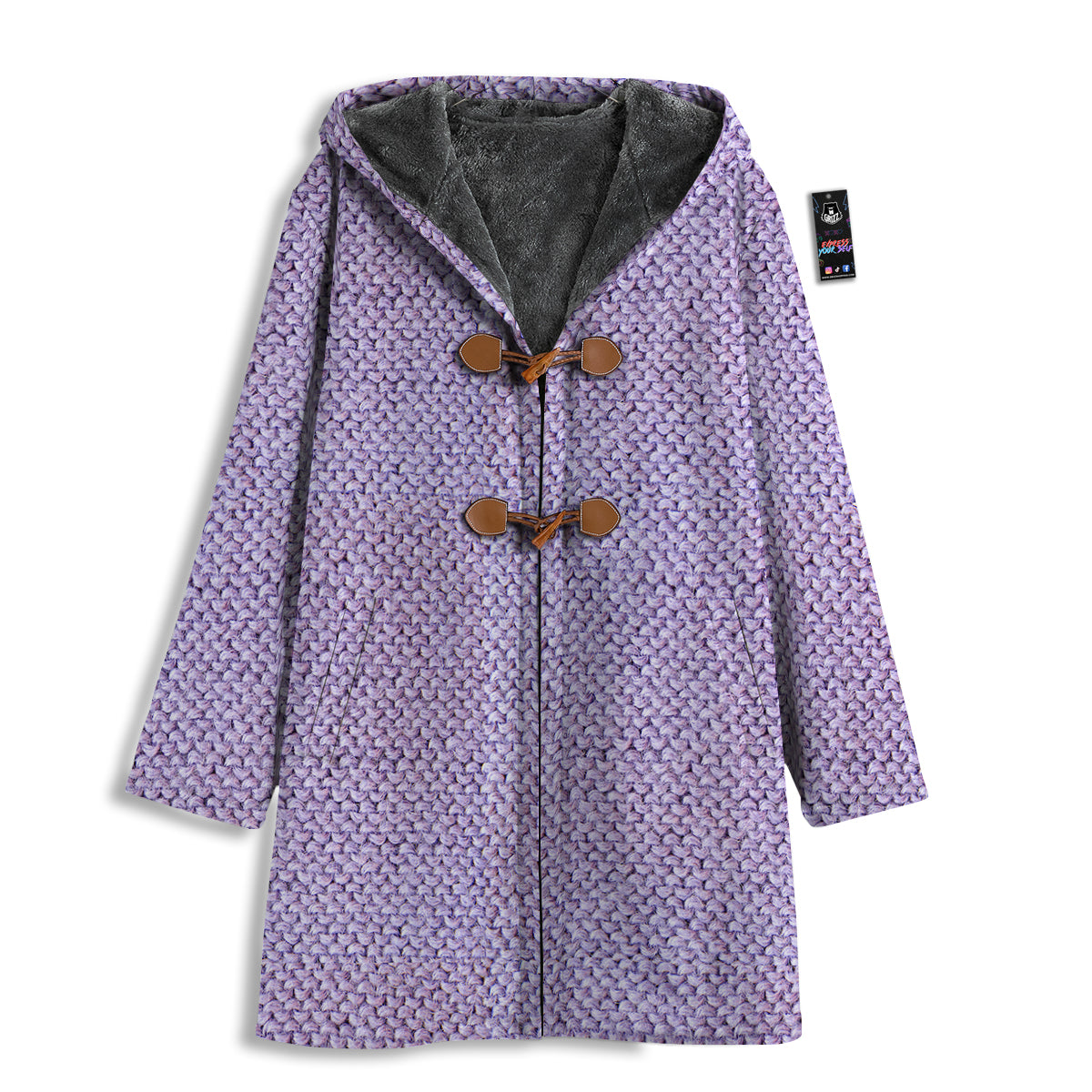 Knitted Violet Print Pattern Men's Windbreaker Jacket-grizzshop