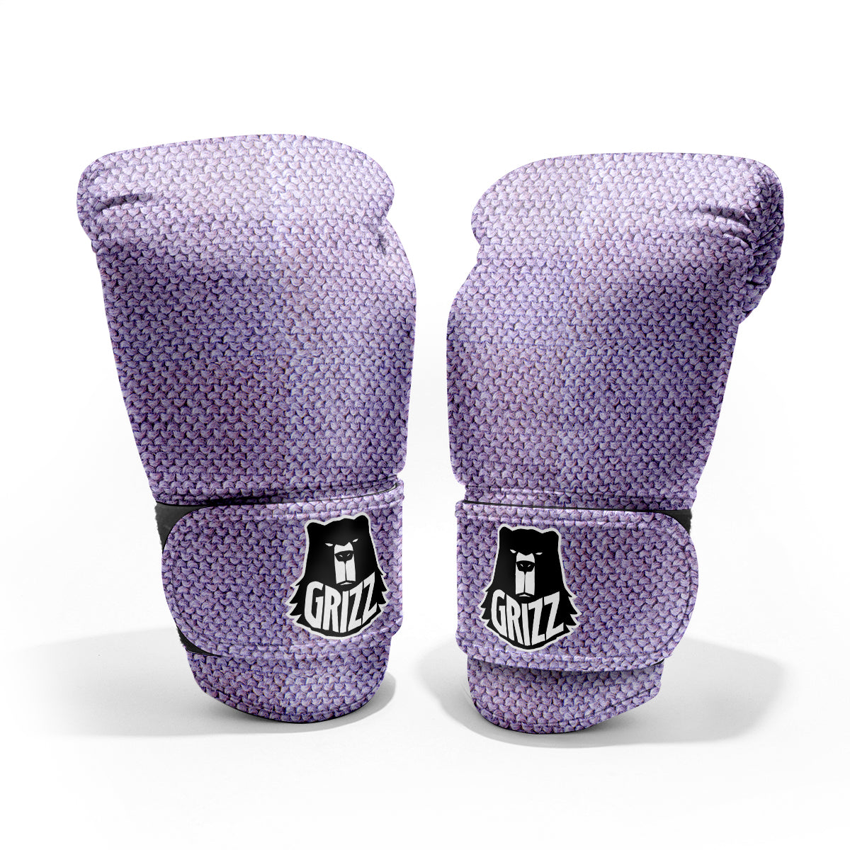 Knitted Violet Print Pattern Sparring Gloves-grizzshop