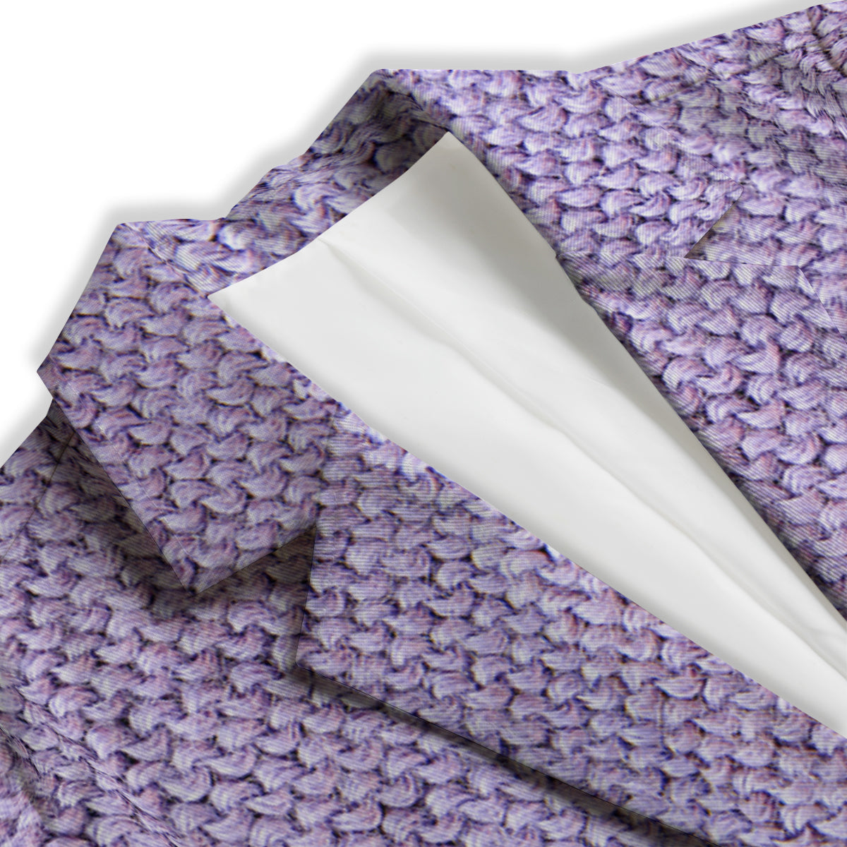 Knitted Violet Print Pattern Women's Blazer-grizzshop