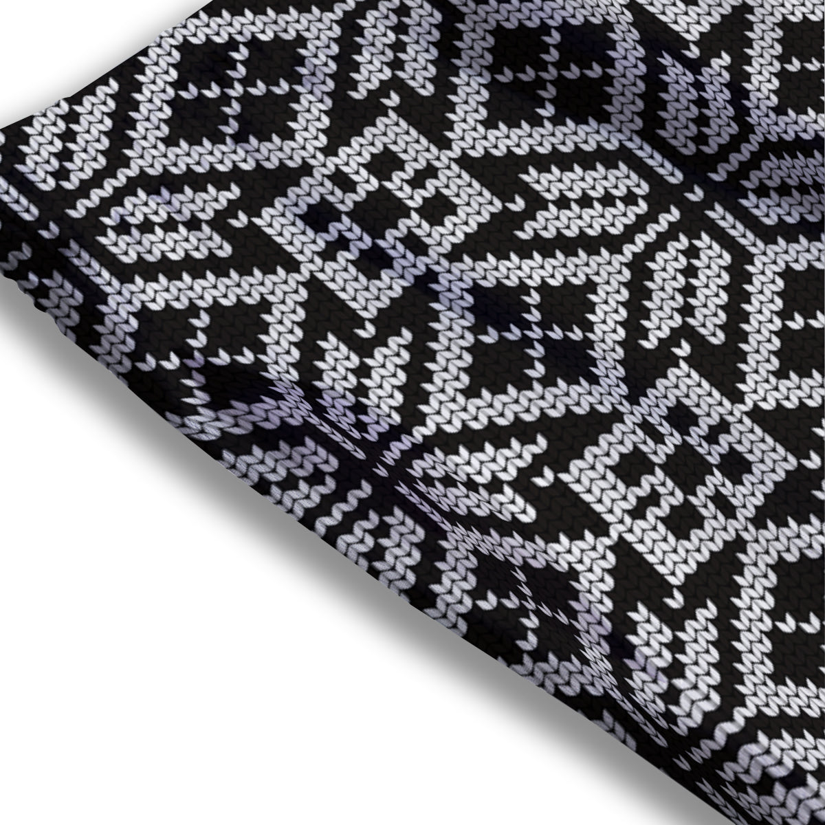 Knitted White And Black Print Pattern Mesh Shorts