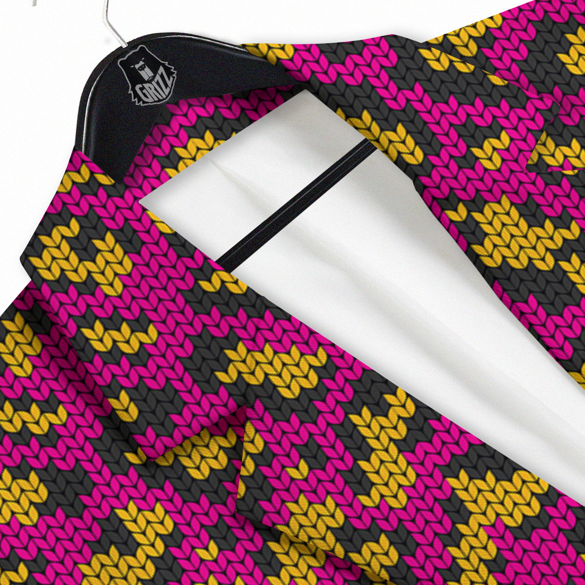 Knitted Wild Pink Leopard Print Pattern Men's Sport Coat-grizzshop