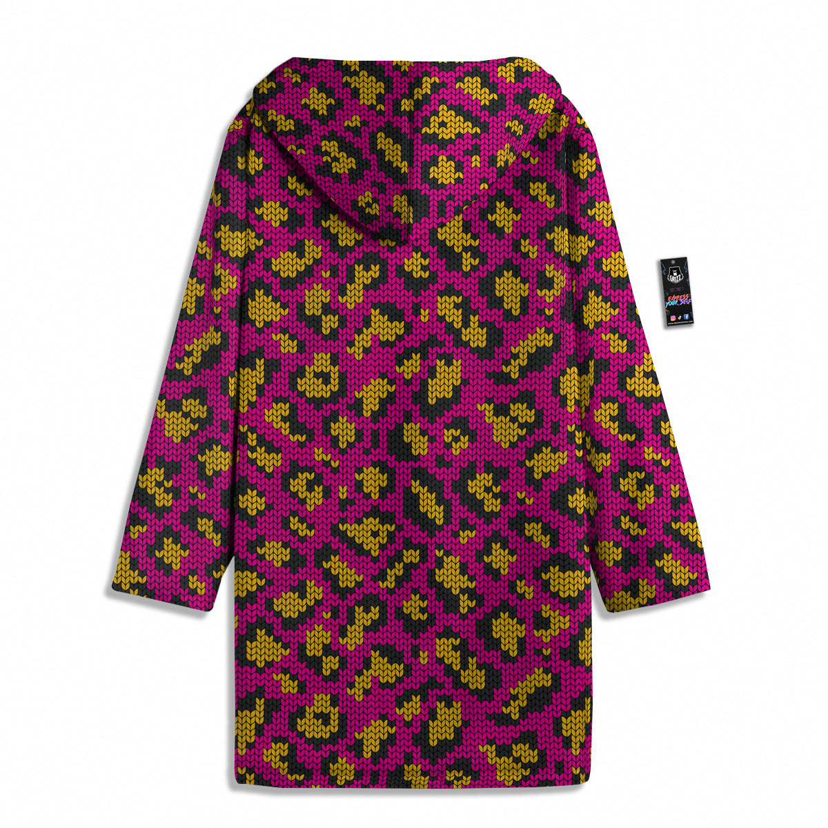 Knitted Wild Pink Leopard Print Pattern Men's Windbreaker Jacket-grizzshop