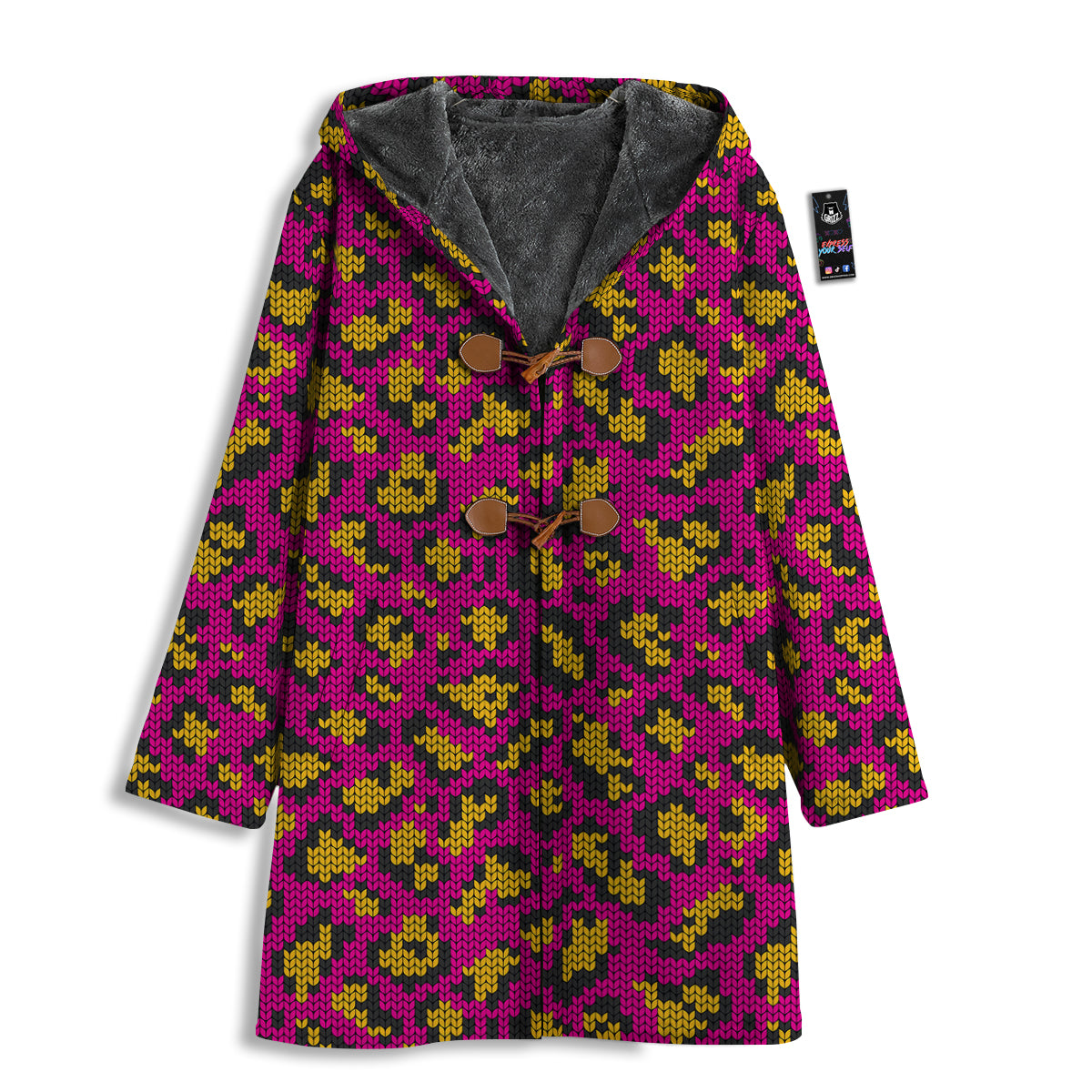 Knitted Wild Pink Leopard Print Pattern Men's Windbreaker Jacket-grizzshop