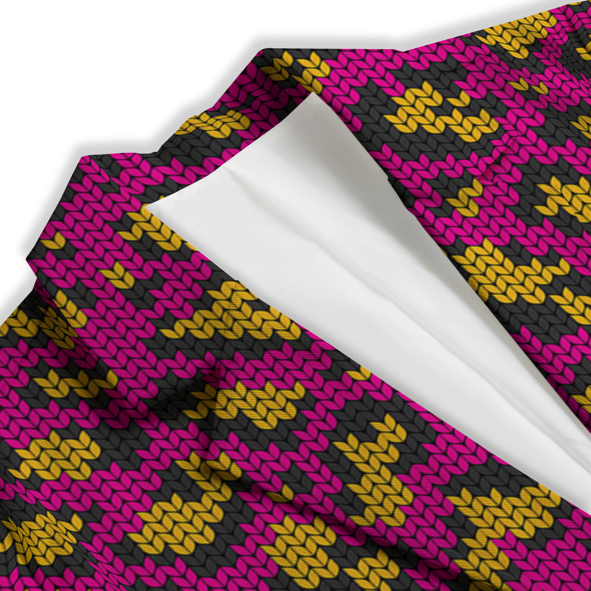 Knitted Wild Pink Leopard Print Pattern Women's Blazer-grizzshop