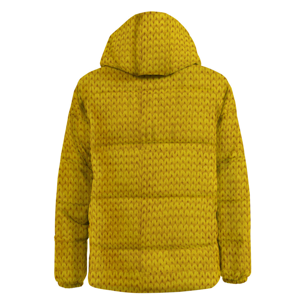 Knitted Yellow Print Pattern Down Jacket-grizzshop