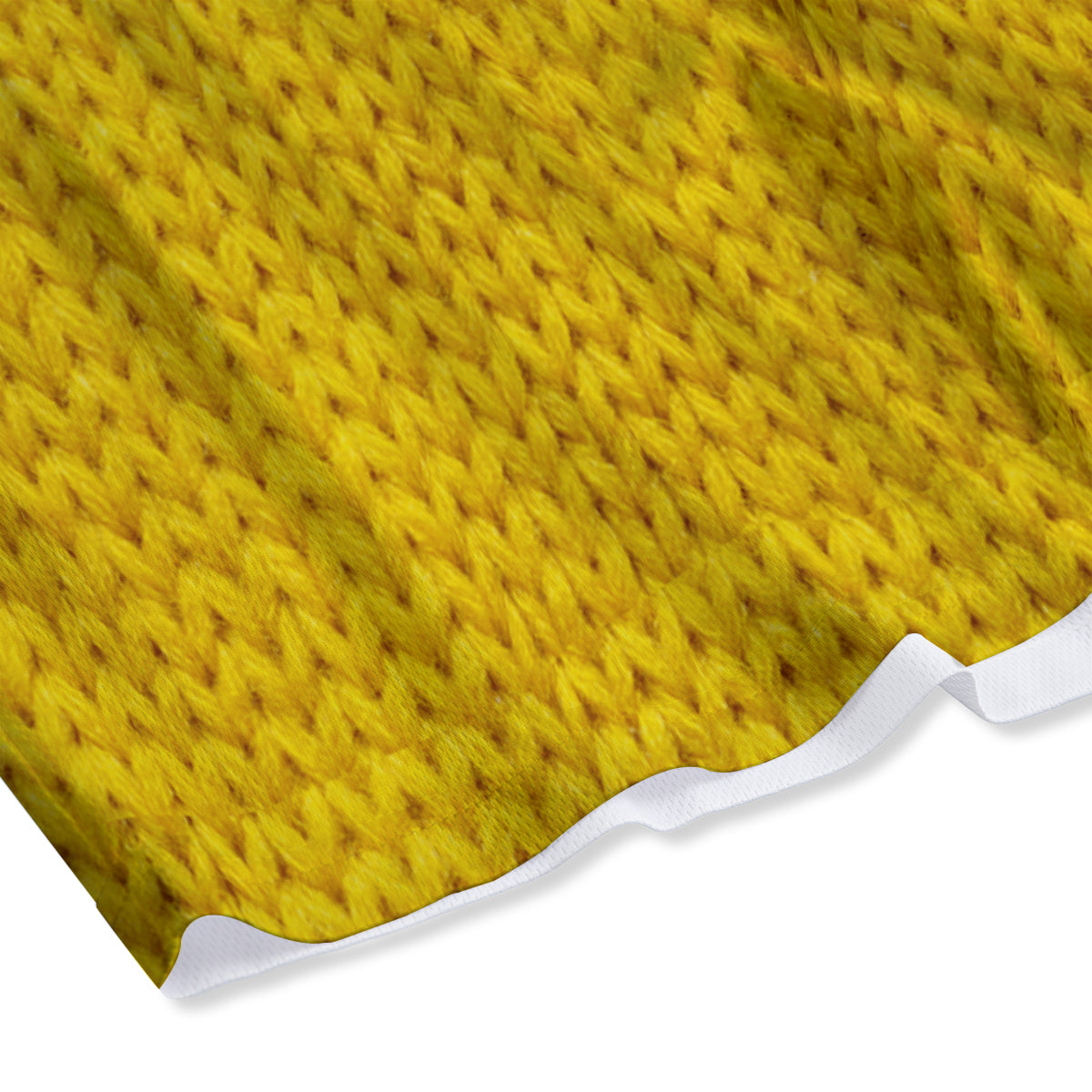 Knitted Yellow Print Pattern Mesh Shorts