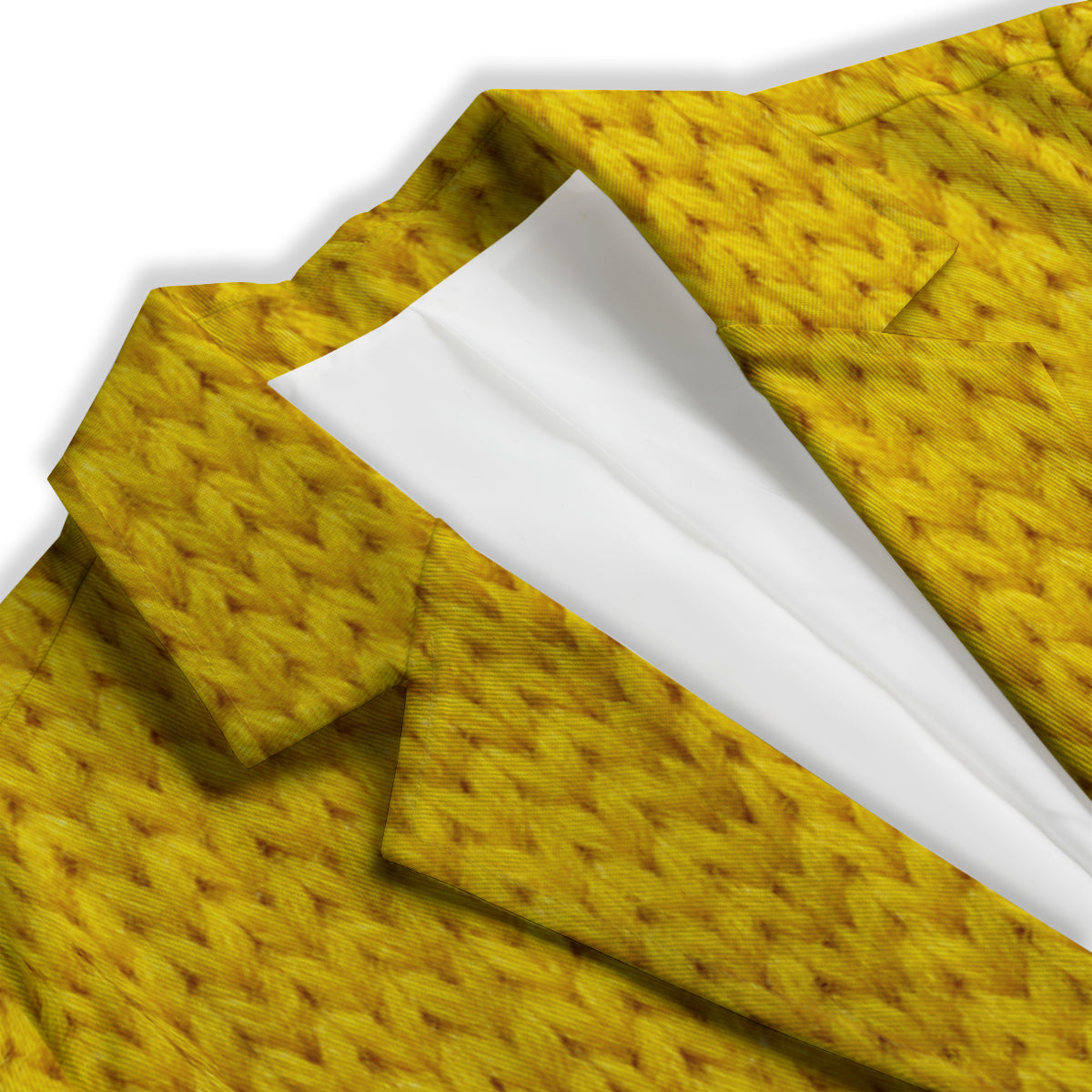 Knitted Yellow Print Pattern Women's Blazer-grizzshop