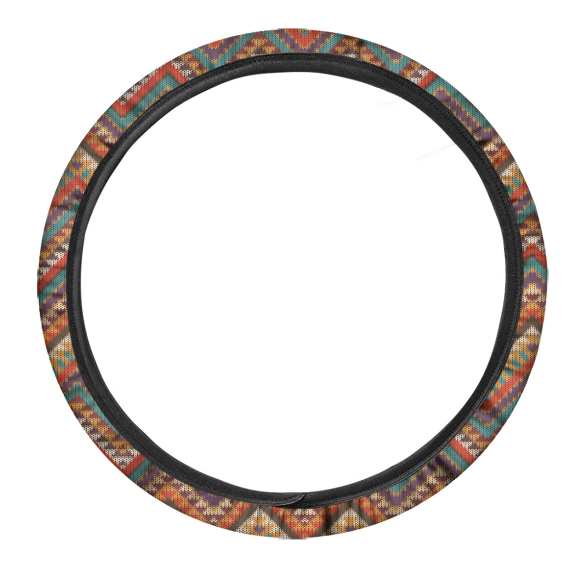 Knitted Zigzag Print Pattern Car Steering Wheel Cover-grizzshop