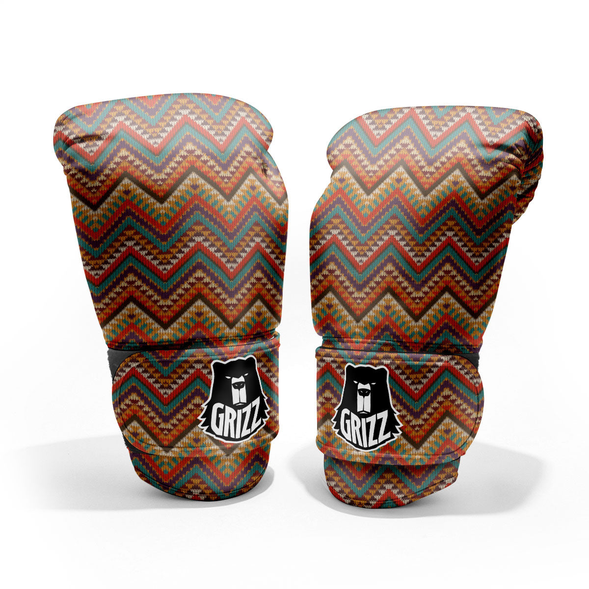 Knitted Zigzag Print Pattern Pro Boxing Glove