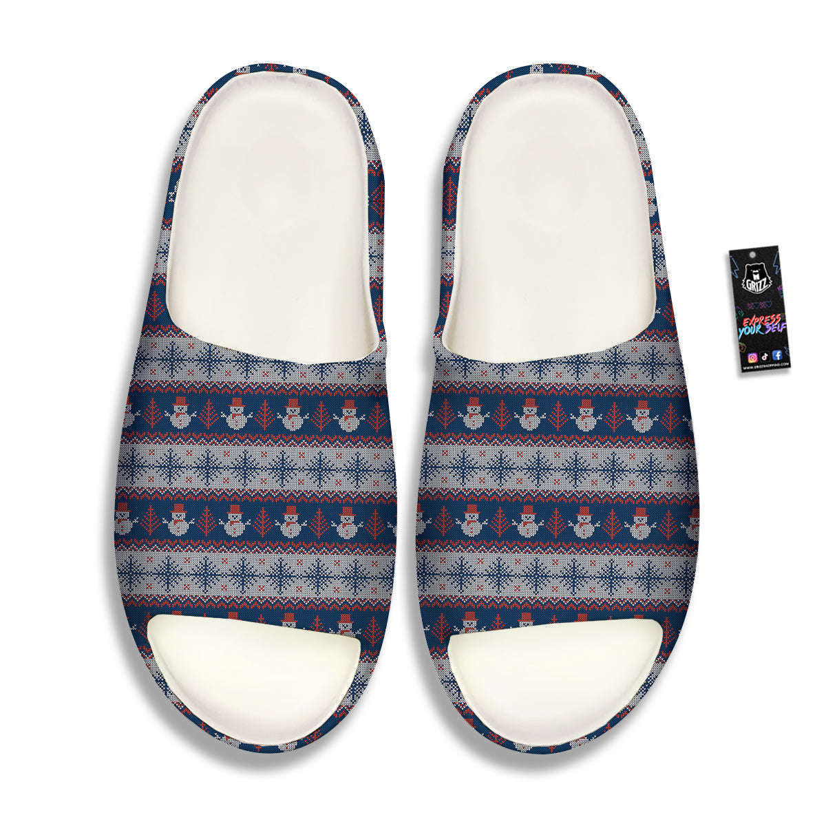 Knitted Cute Snowman Print Pattern Sandals-grizzshop