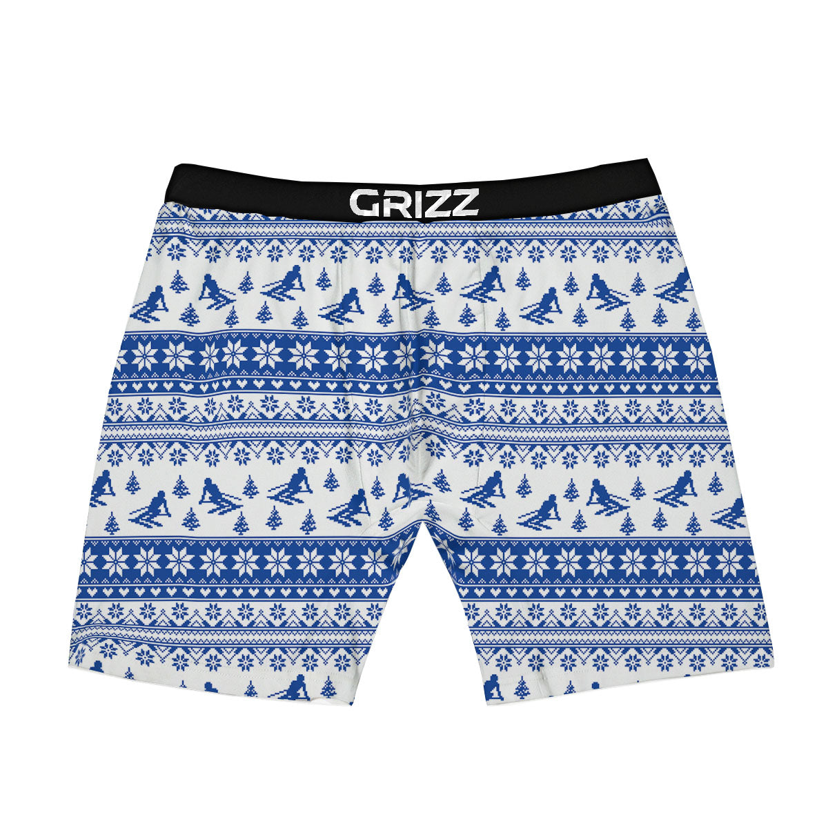 Knitting Winter Ski Print Pattern Boxer Briefs-grizzshop
