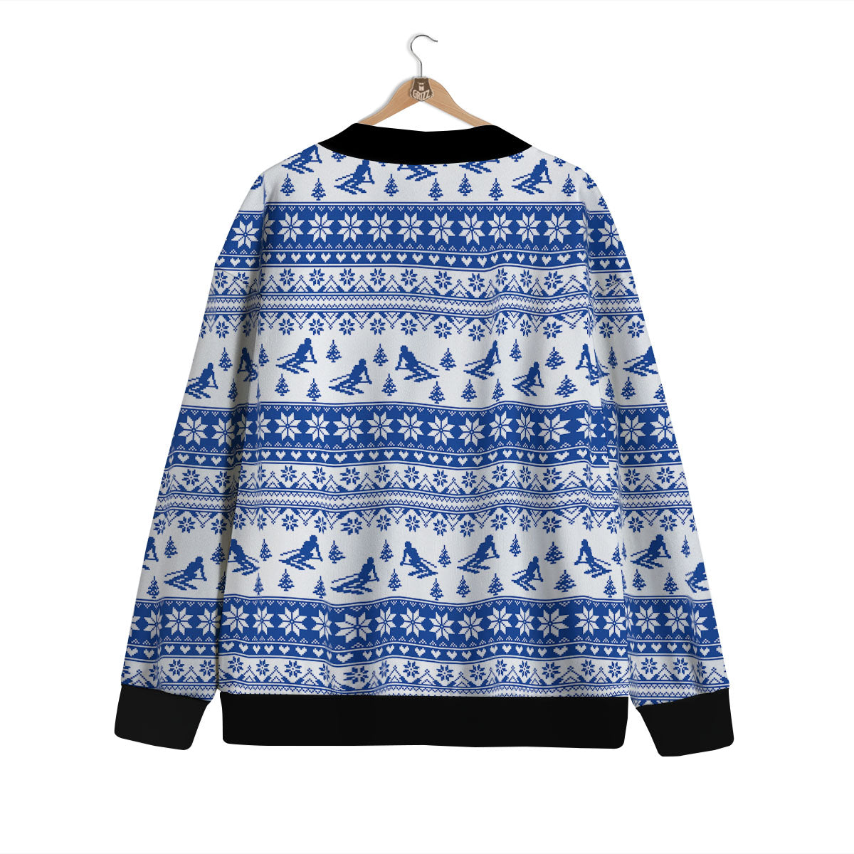 Knitting Winter Ski Print Pattern Cardigan-grizzshop