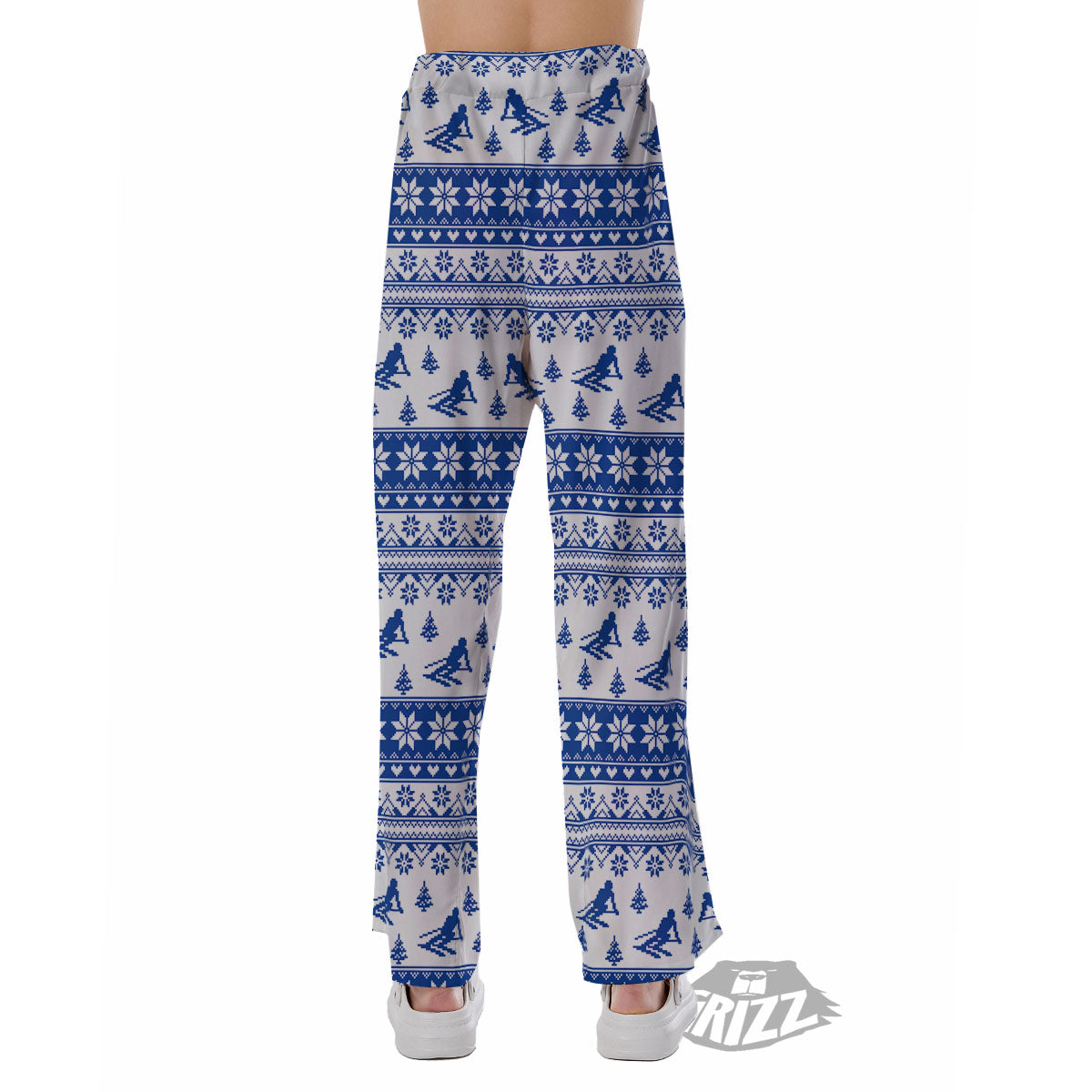 Knitting Winter Ski Print Pattern Pajama Pants-grizzshop