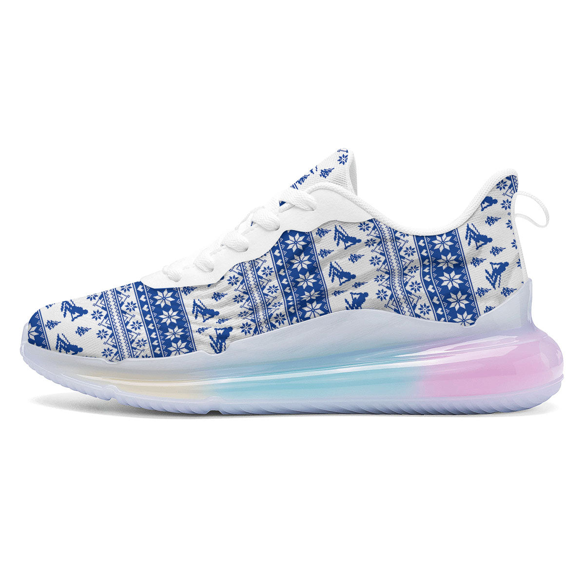 Knitting Winter Ski Print Pattern Running Sneakers-grizzshop