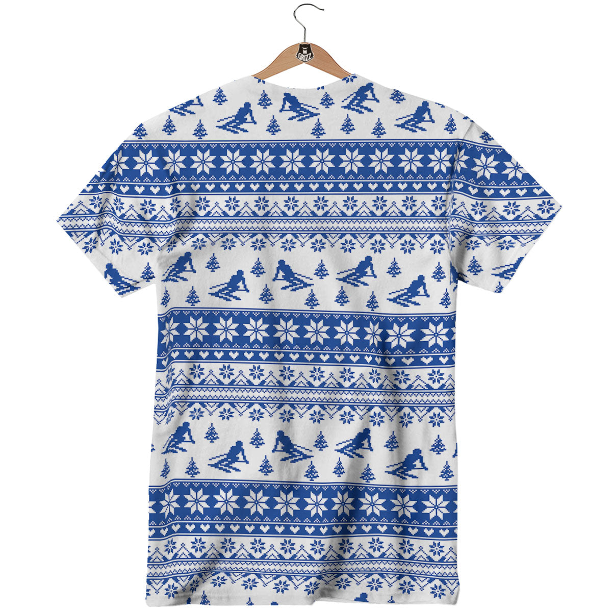 Knitting Winter Ski Print Pattern T-Shirt-grizzshop