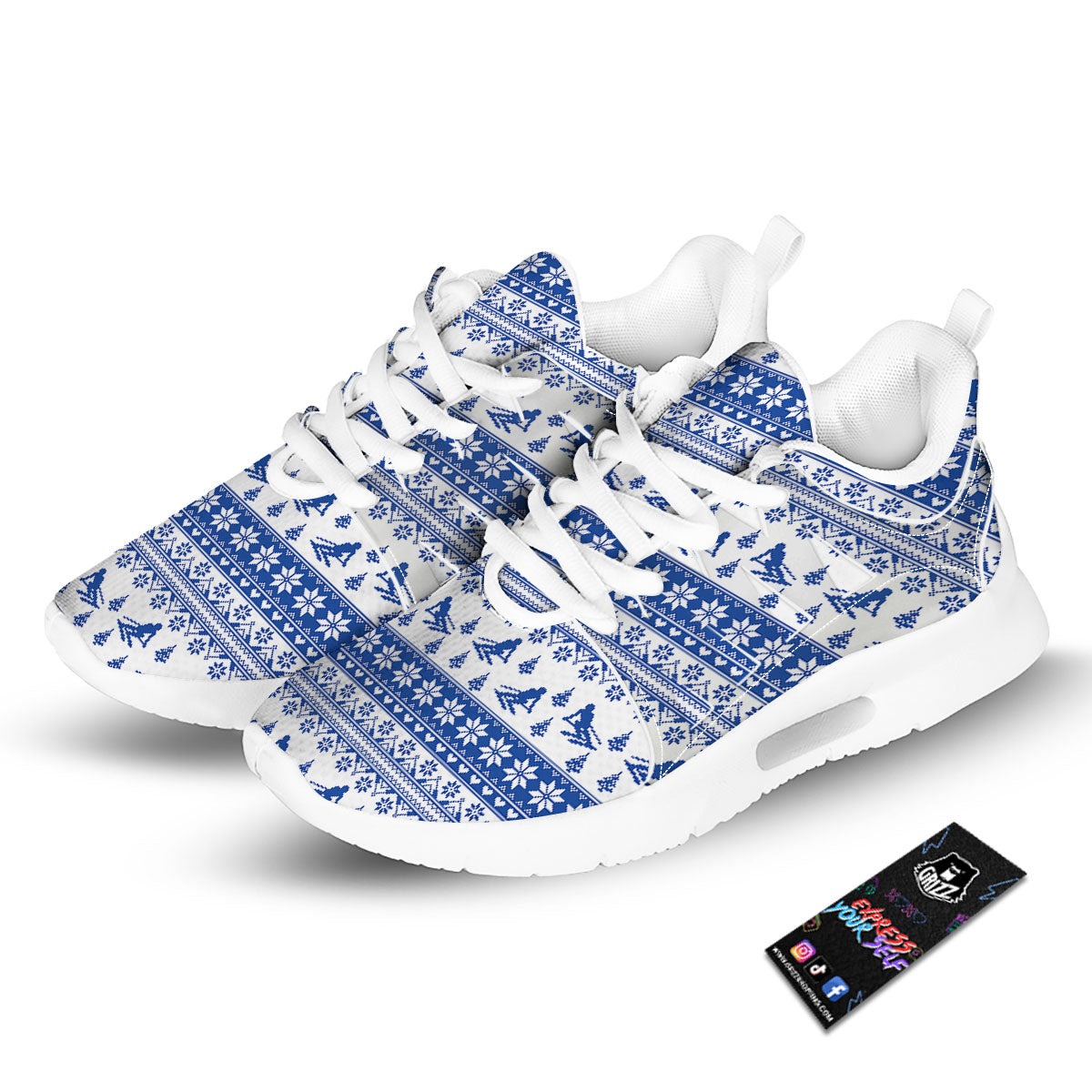 Knitting Winter Ski Print Pattern Tennis Shoes-grizzshop