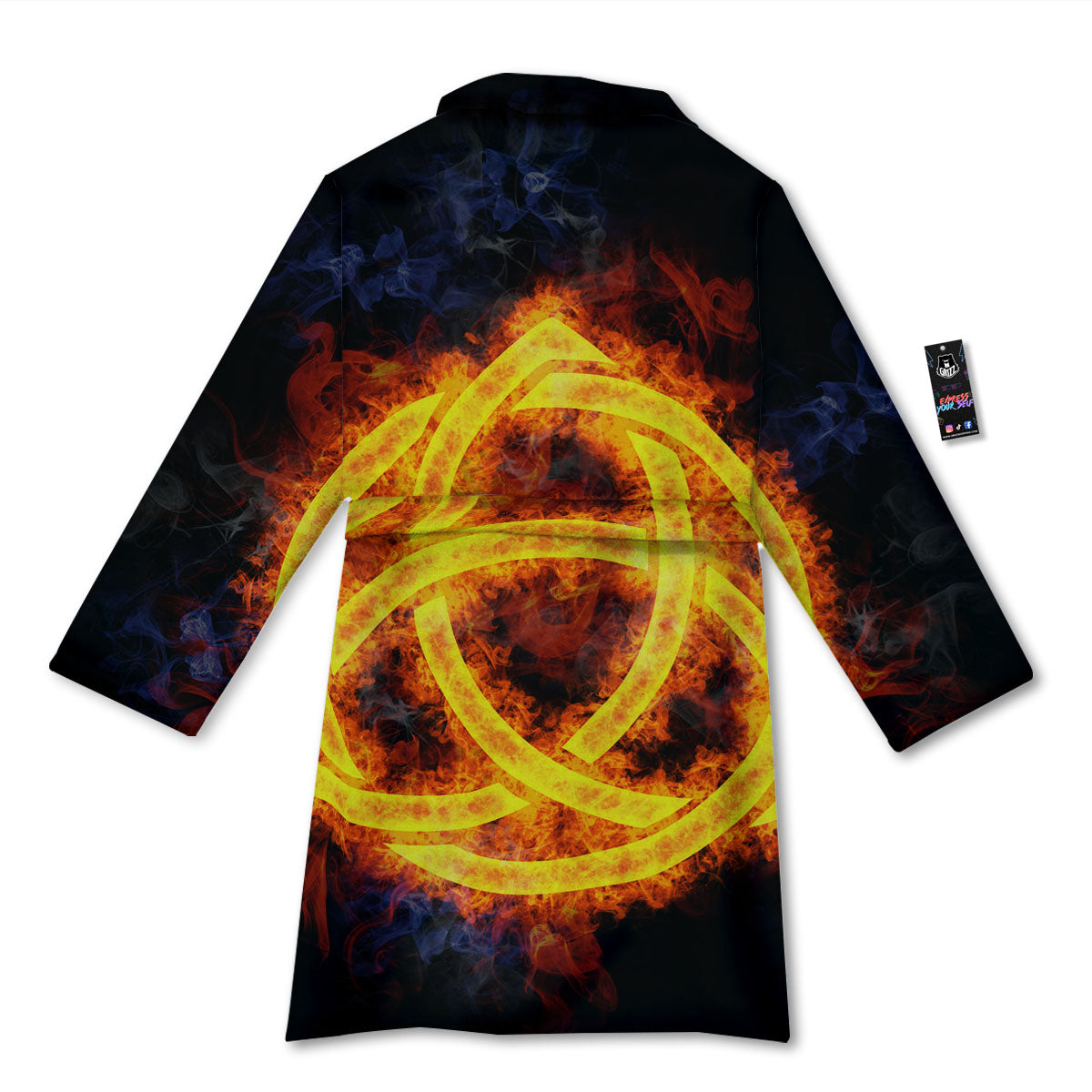 Knot Fire Celtic Print Bathrobe-grizzshop