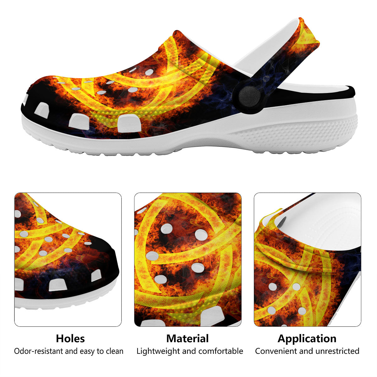 Knot Fire Celtic Print Clog-grizzshop