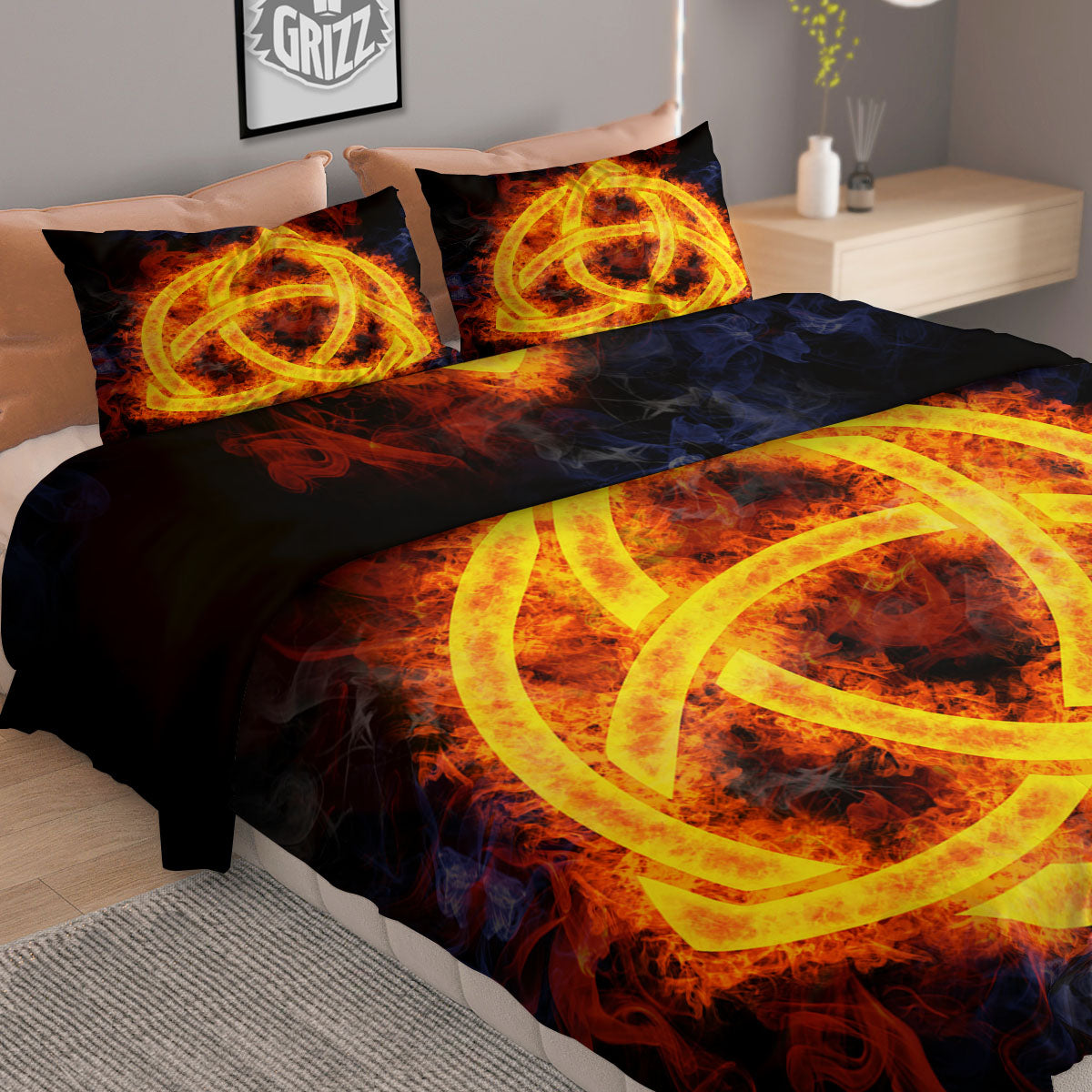 Knot Fire Celtic Print Duvet Cover Bedding Set