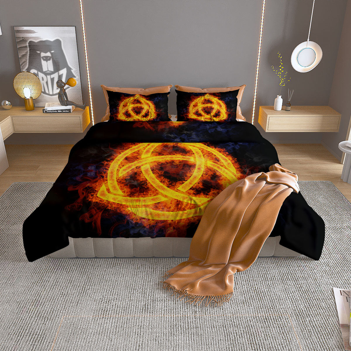 Knot Fire Celtic Print Duvet Cover Bedding Set