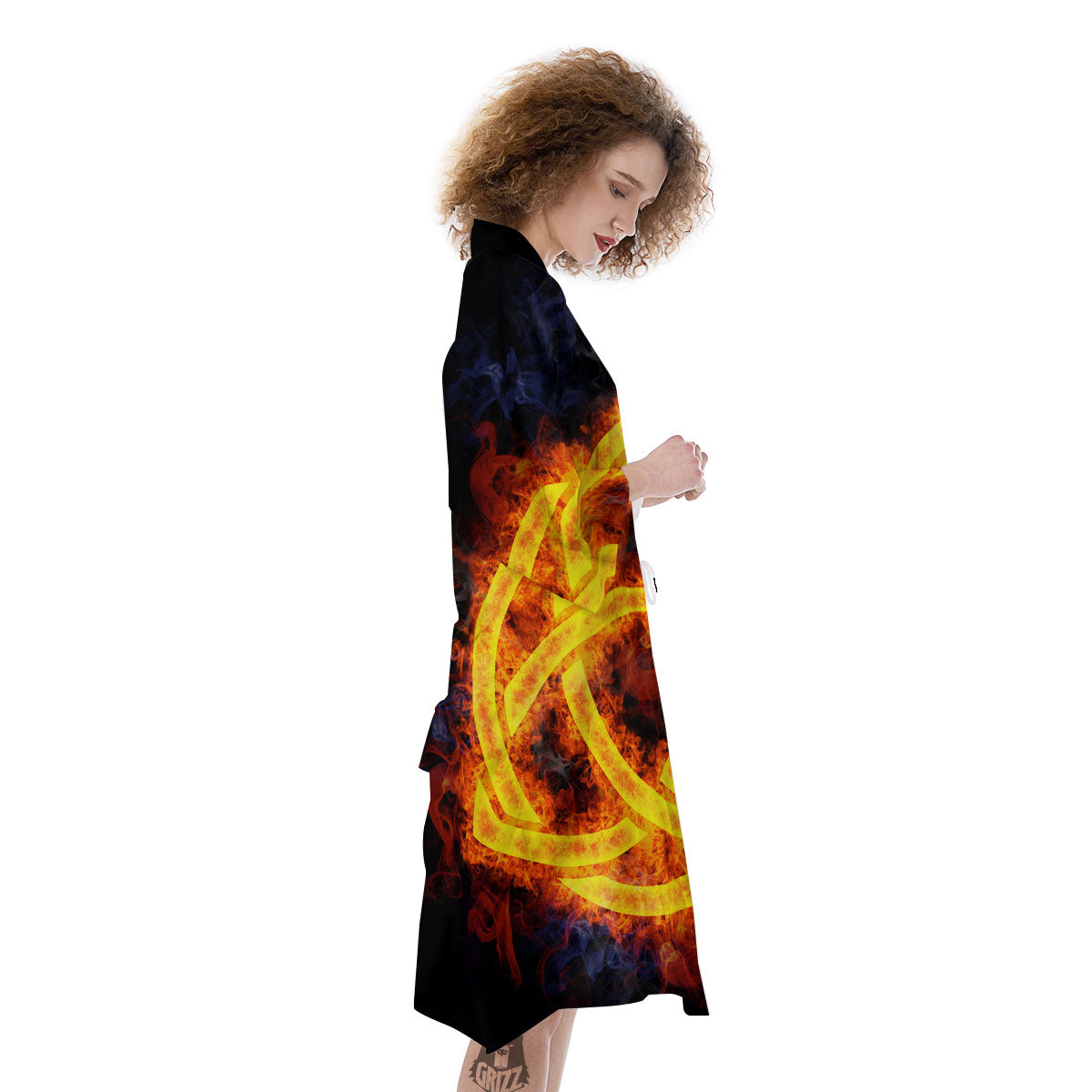 Knot Fire Celtic Print Kimono-grizzshop
