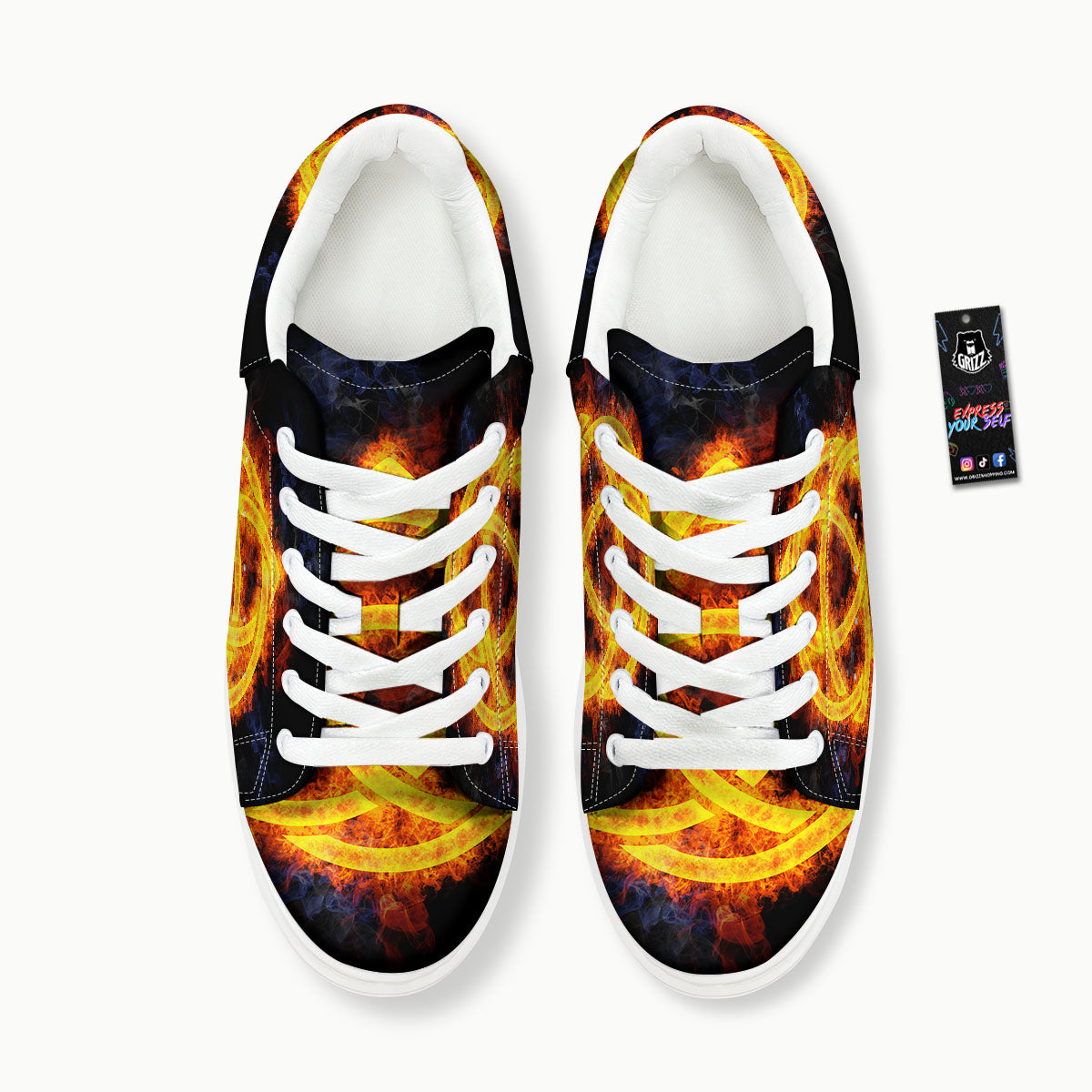 Knot Fire Celtic Print Platform Shoes-grizzshop